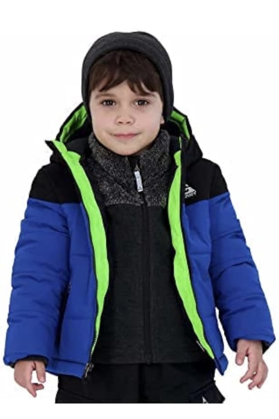 Boys Jacket 3 in 1 Jacket Size XS- 5/6 Blue w/ Inner Knit Jacket & Hat