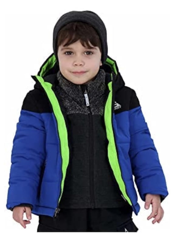 Boys Jacket 3 in 1 Jacket Size XS- 5/6 Blue w/ Inner Knit Jacket & Hat