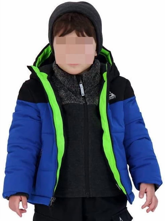 Boys Jacket 3 in 1 Youth Systems Size 2T Blue w/ Inner Knit Jacket & Hat
