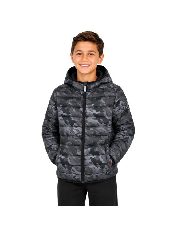 Boys Puffer Jacket - Lightweight Packable Hooded Puffer Coat