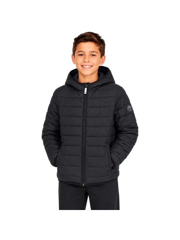 Boys Puffer Jacket - Lightweight Packable Hooded Puffer Coat