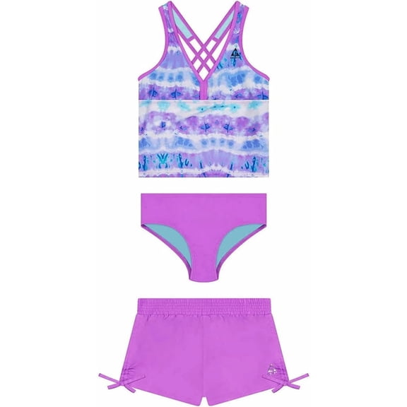 Gerry Girls 3-Piece Tankini & Shorts Swimsuit Set