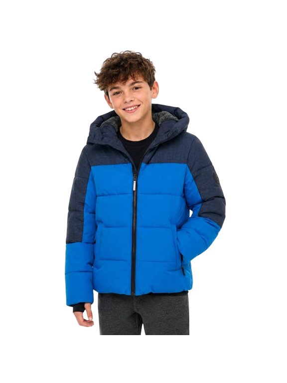 Heavyweight Puffer Jacket Boys with Hood – Sherpa Lined Big Boys Winter Coat, Warm Insulated Outerwear, Sizes 4-43