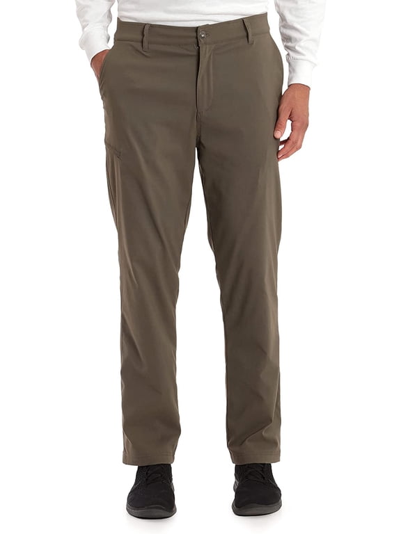 Men Venture Performance Woven Fleece Lined Stretch Pants (Green,40X30)