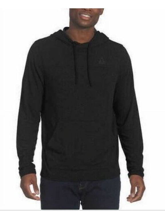 Mens Lightweight 4-Way Stretch Activewear Hoodie, Black Heather Small