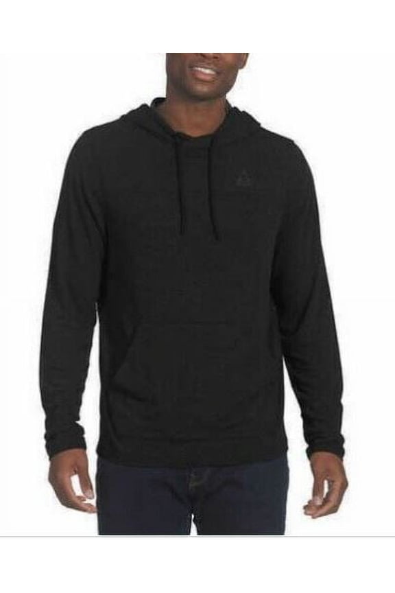 Mens Lightweight 4-Way Stretch Activewear Hoodie, Black Heather Small