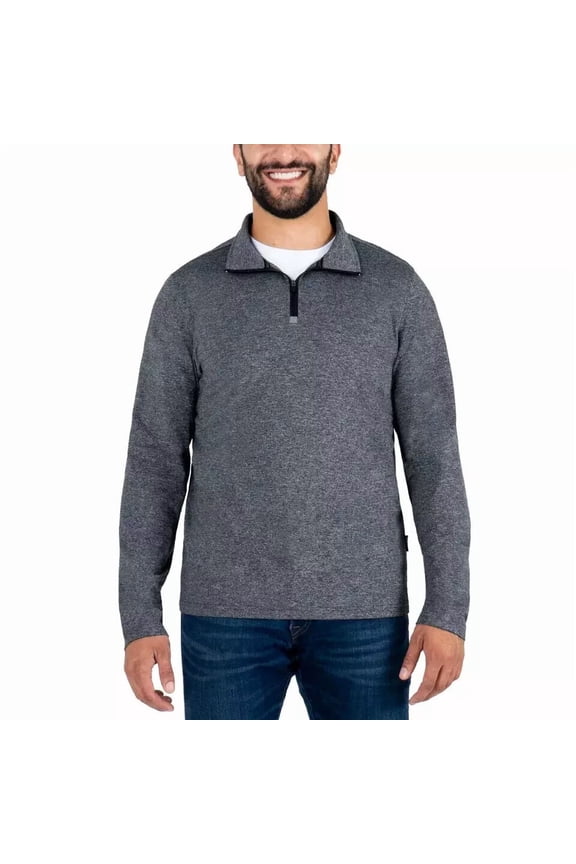Men's Long-Sleeve Quarter Zip Pullover, Size Medium