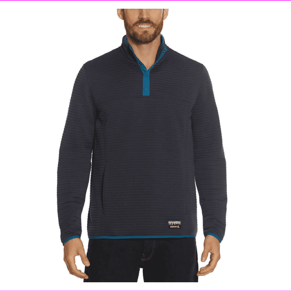 Gerry Men s Ottoman 1 4 Snap Front Pullover Navy Size XXXL