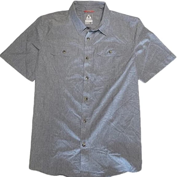 Gerry Men's Short Sleeve Quick Dry Tech Woven Shirt (Blue, Small)