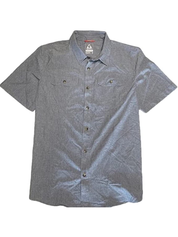 Men's Short Sleeve Quick Dry Tech Woven Shirt (Blue, Small)