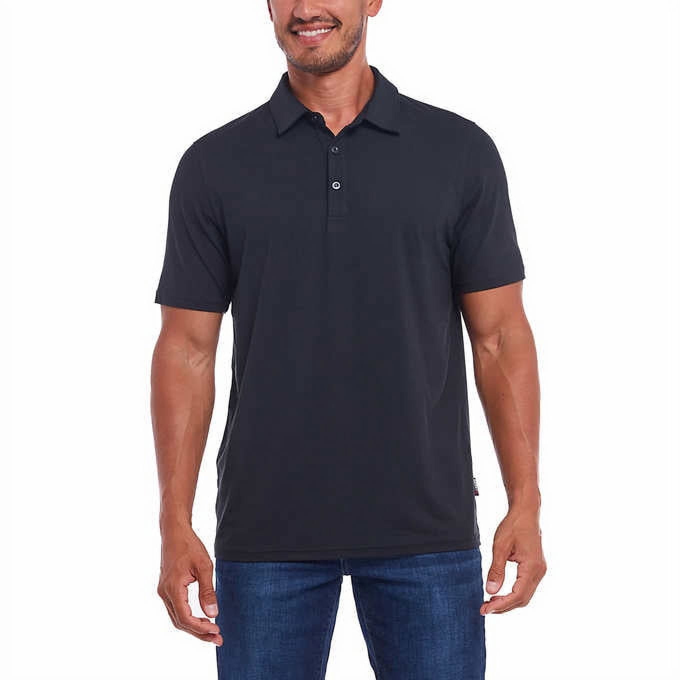 Gerry Men's Size Small, Polo Shirt UPF 40+ Comfort Stretch, Black