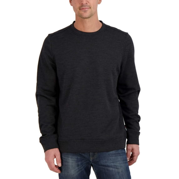 Gerry Men's Textured Crew Pullover Sweatshirt (Black, Medium)