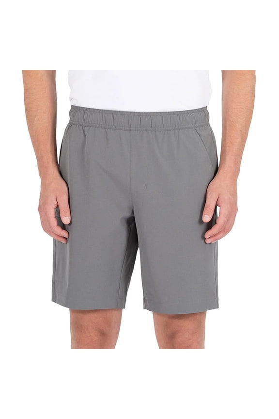 Men’s Trail Shorts 9”, Lightweight Stretch Hiking Shorts with Zip Pockets and Elastic Waist (X-Large, Gray)