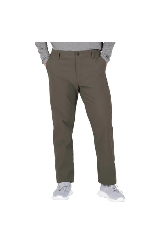 Men's Water Resistant Fleece Lined Stretch Pants with Zip Pockets and Adjustable Hem, Green (38W x 30L)