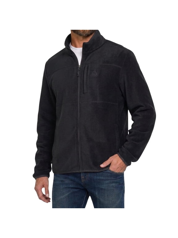 Mens Fleece Jacket – Zip Up Sweater, Lightweight Athletic Sweater, Warm Soft Polar Full Zipper Jacket, Mock Neck Black