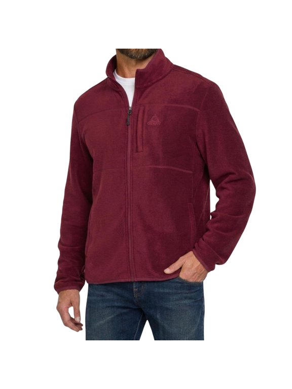 Mens Fleece Jacket – Zip Up Sweater, Lightweight Athletic Sweater, Warm Soft Polar Full Zipper Jacket, Mock Neck Mulberry