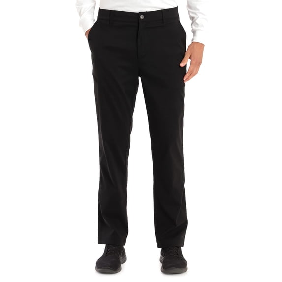 Gerry Mens Fleece Lined Stretch Hiking Travel Pants with Side Zipper Pocket and UPF 50+ (Black, 40/32)