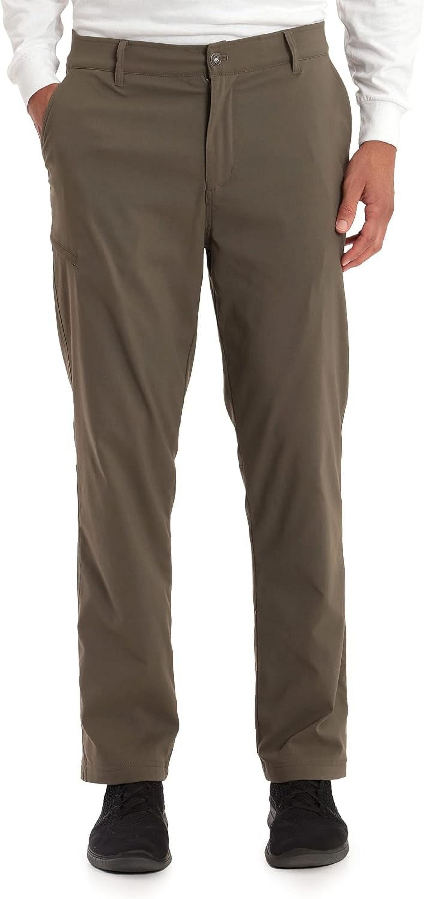 Gerry Mens Fleece Lined Stretch Hiking Travel Pants with Side Zipper