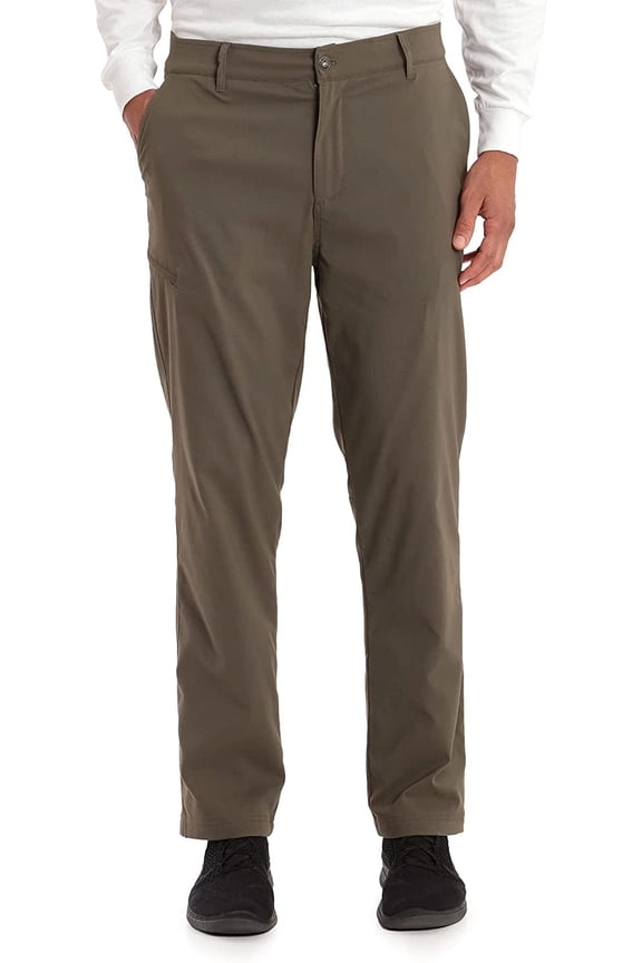 Fleece Lined Stretch Hiking Travel Pants with Side Zipper Pocket and UPF 50 (Terrain, 40/32)