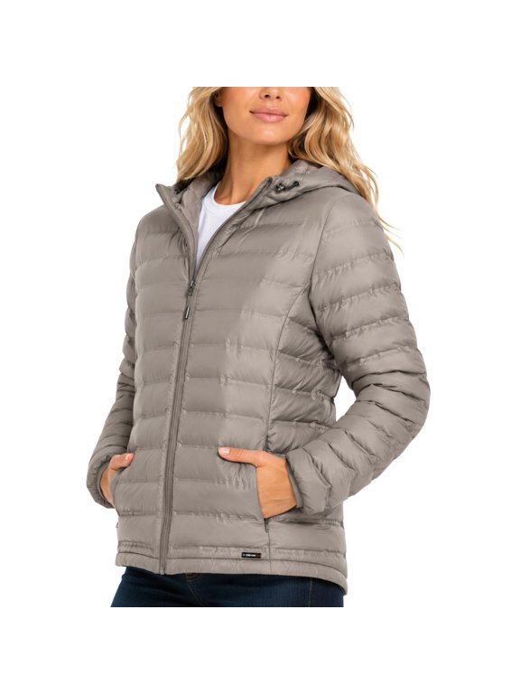 Packable Puffer Jacket Womens with Hood - Warm Lightweight Travel Full Zip Quilted Womens Puffy Coat for Winter