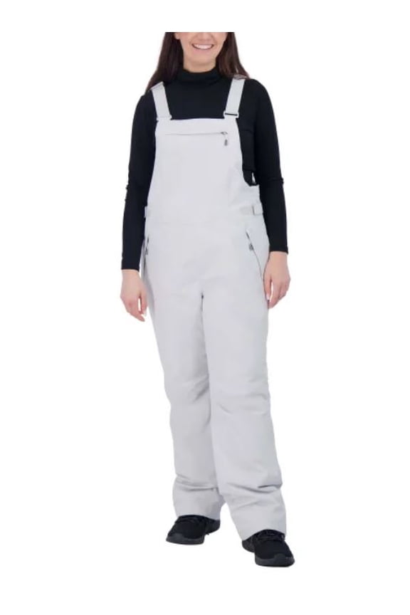 Ladies Water Resistant Snow Bib Pant, Gray, Small