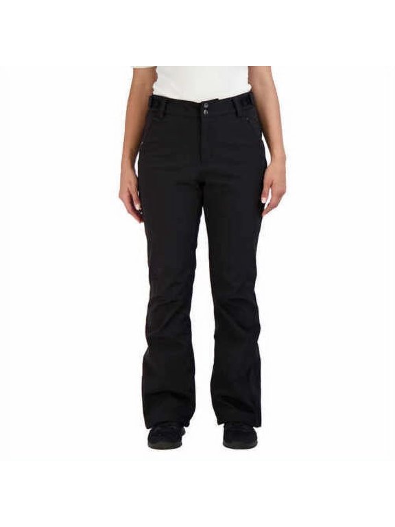 Women's Stretch Mid Rise Boot Water Resistant Snow Pants Black Large NWT