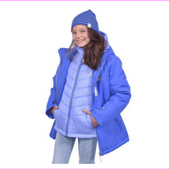 Gerry Youth 3-in-1 System Jacket W/Beanie, Larkspur/Lilac, Medium 10/12 - NEW