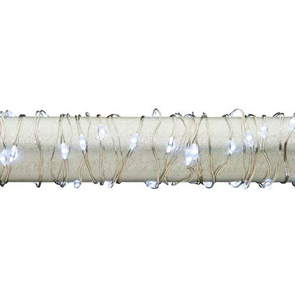 Gerson 07380 - 60" 30 Light Cool White Battery Operated LED Light Christmas Light String Set Set with Timer