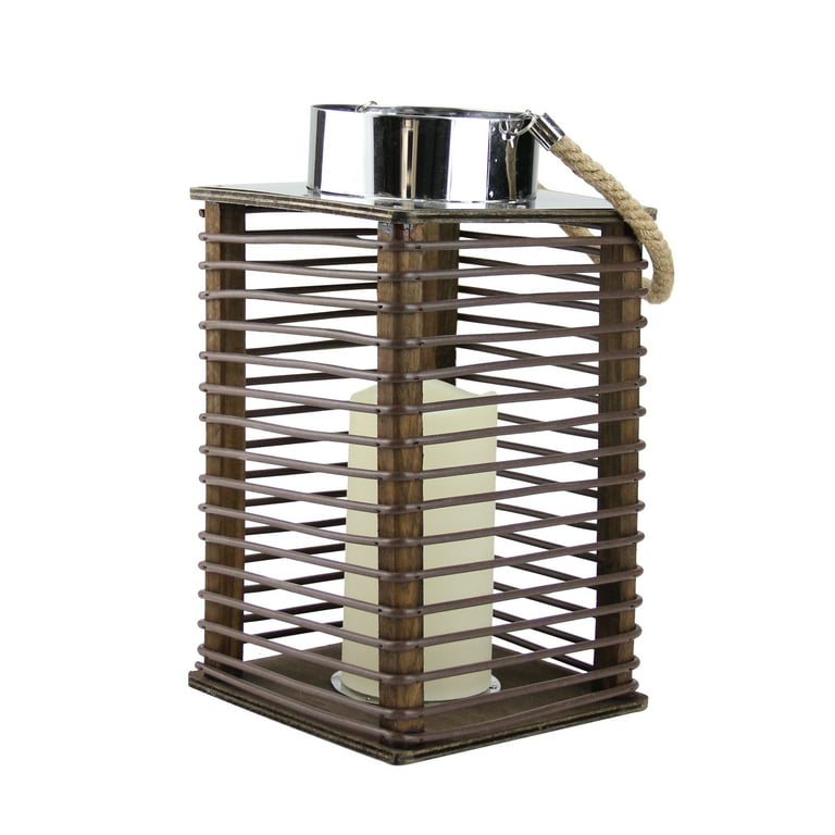 Gerson Metal Flameless LED Lantern with Timer Feature Gerson Metal Flameless LED Lantern with Timer Feature