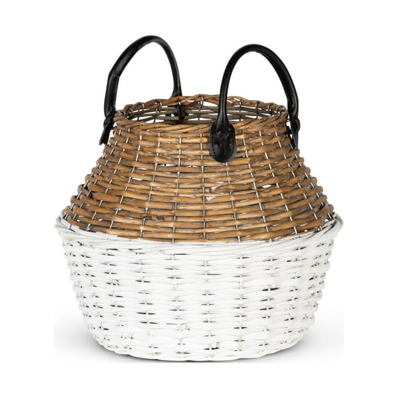 Gerson 12.2-in D X 12.6-in H Woven Willow Basket with Handles