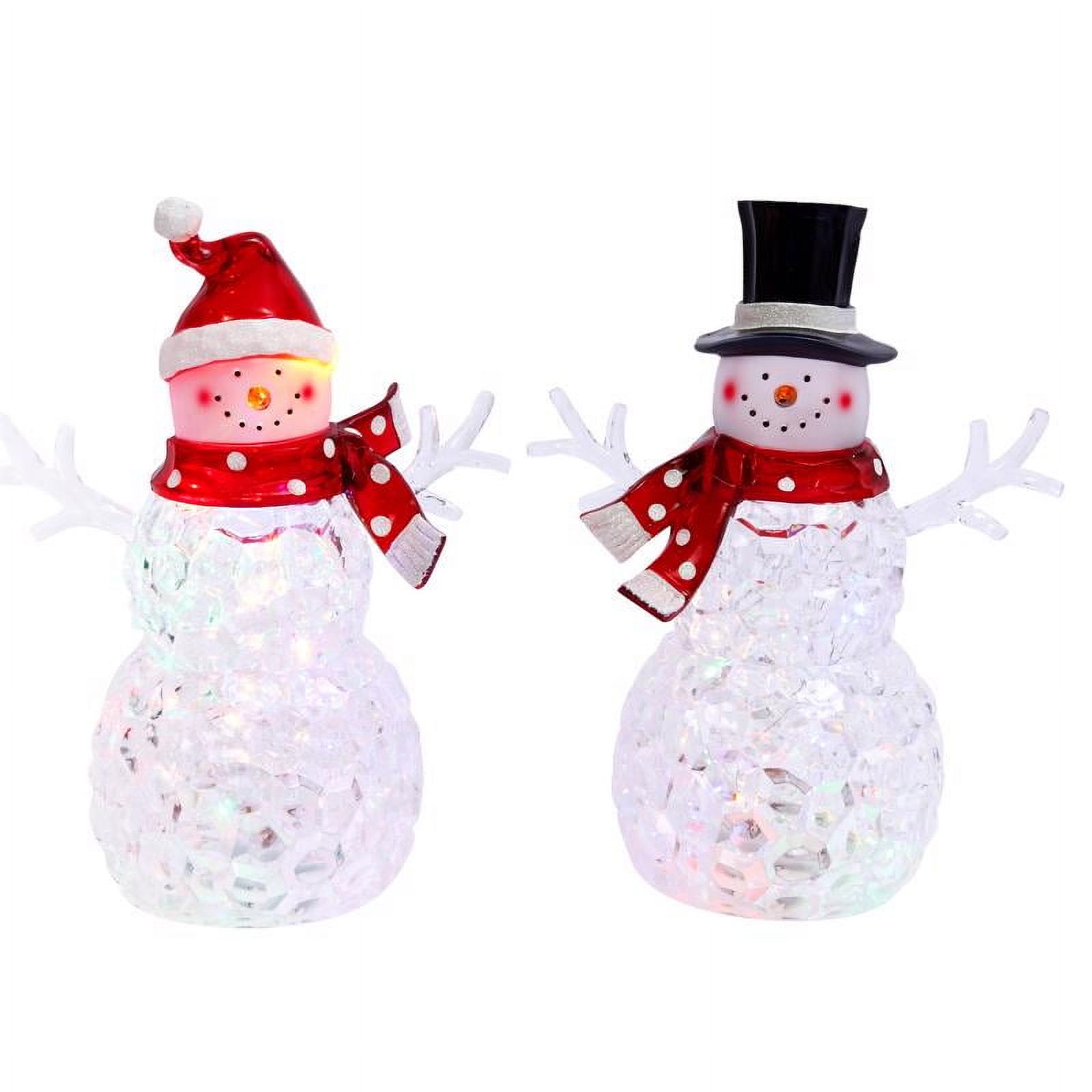 Gerson 12" H B/O Lighted Acrylic Snowman Figurine with Timer, 2 ...
