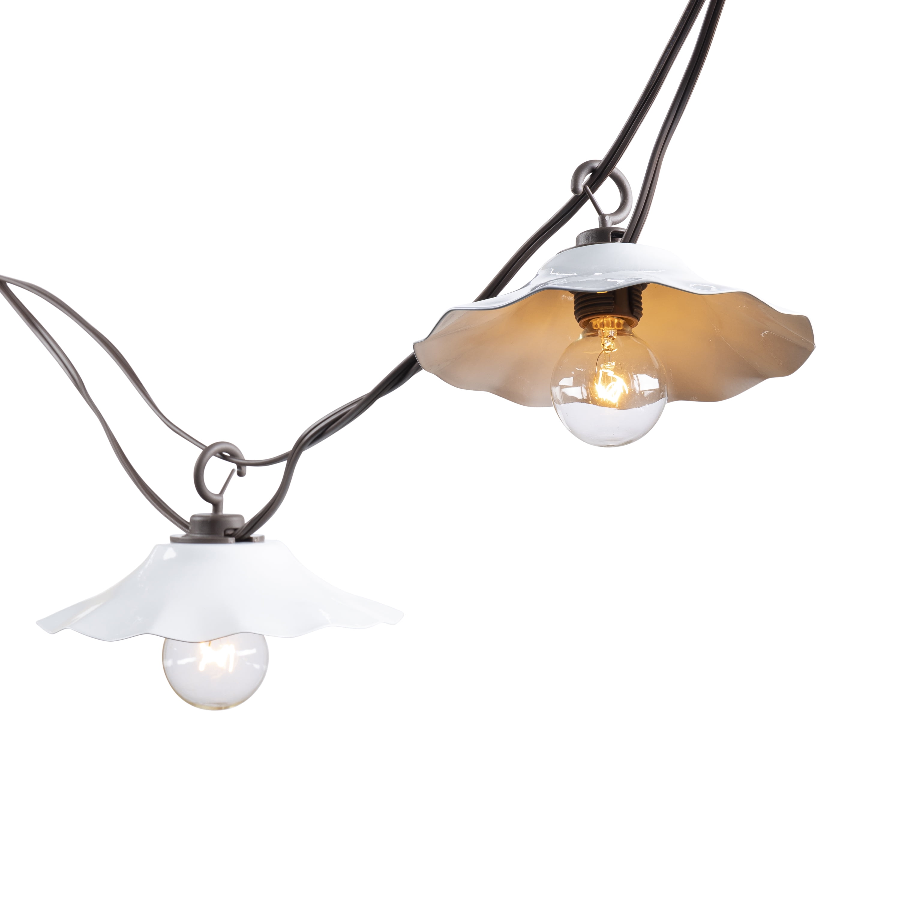 12 Foot White Globe LED Outdoor String Lights