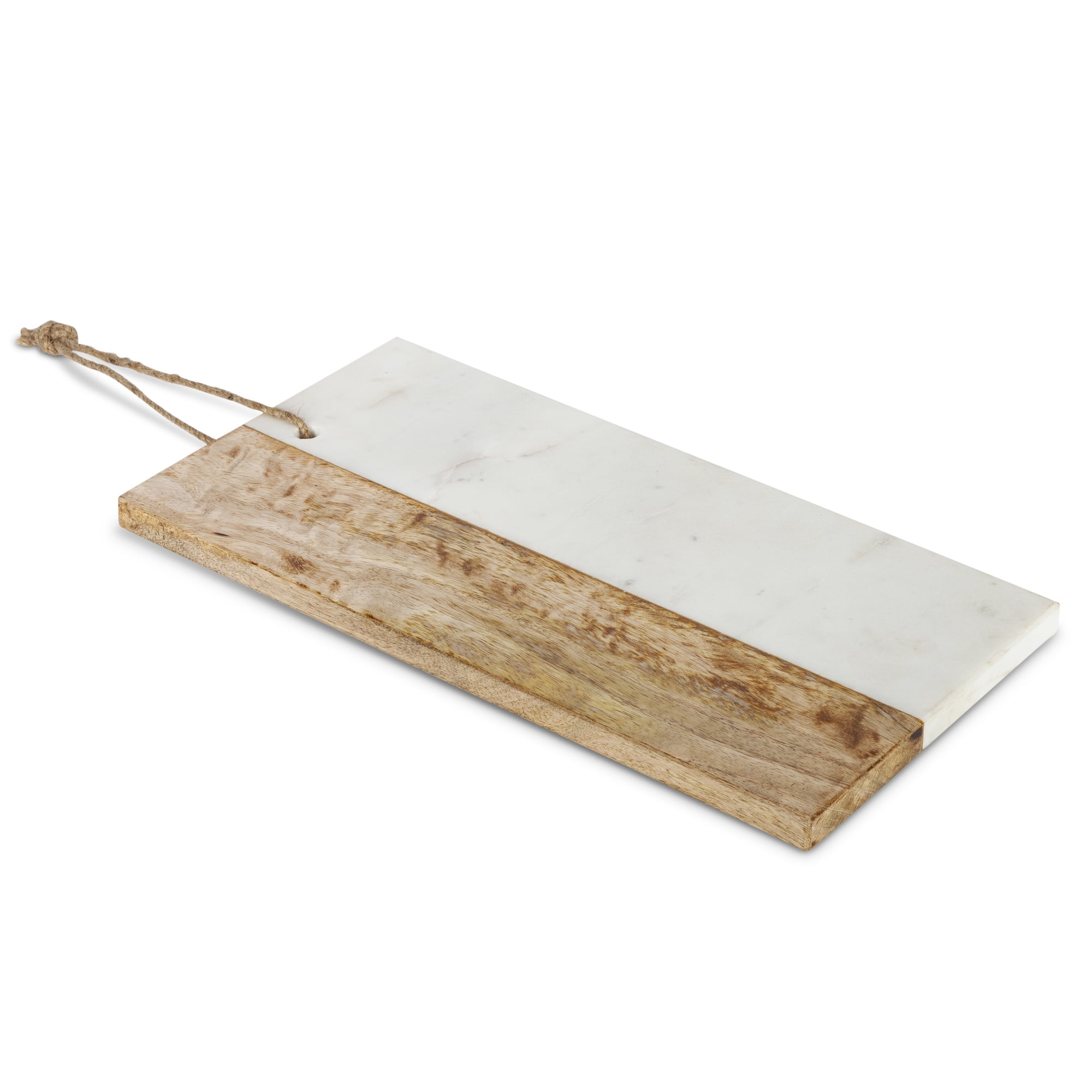 14 inch Mango Wood and White Marble Rectangular Cutting Board