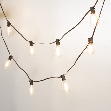 Gerson 15-Foot Long Solar Patio Light String with ST38 Bulbs