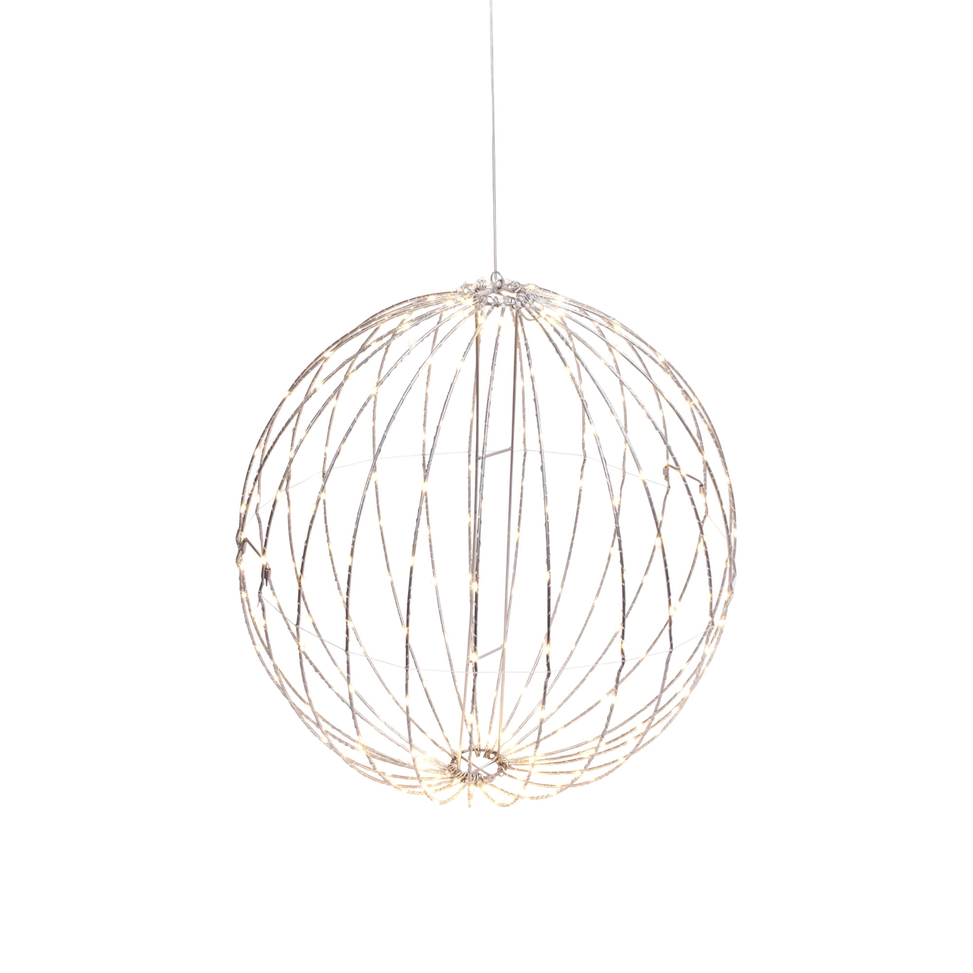 Silver LED Globe Sphere Light for Indoor/Outdoor Decor