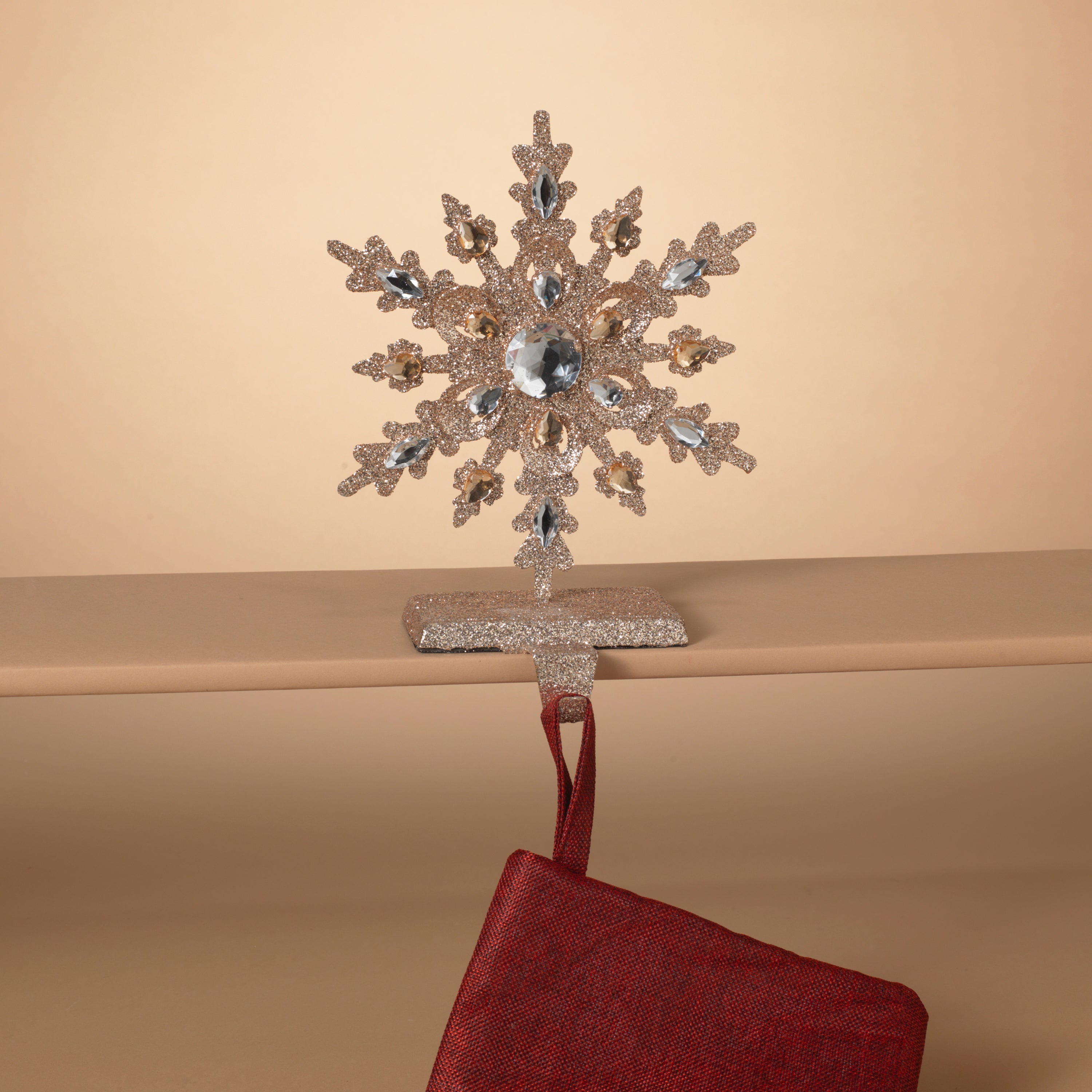 Gerson Gold Snowflake Stocking Hanger