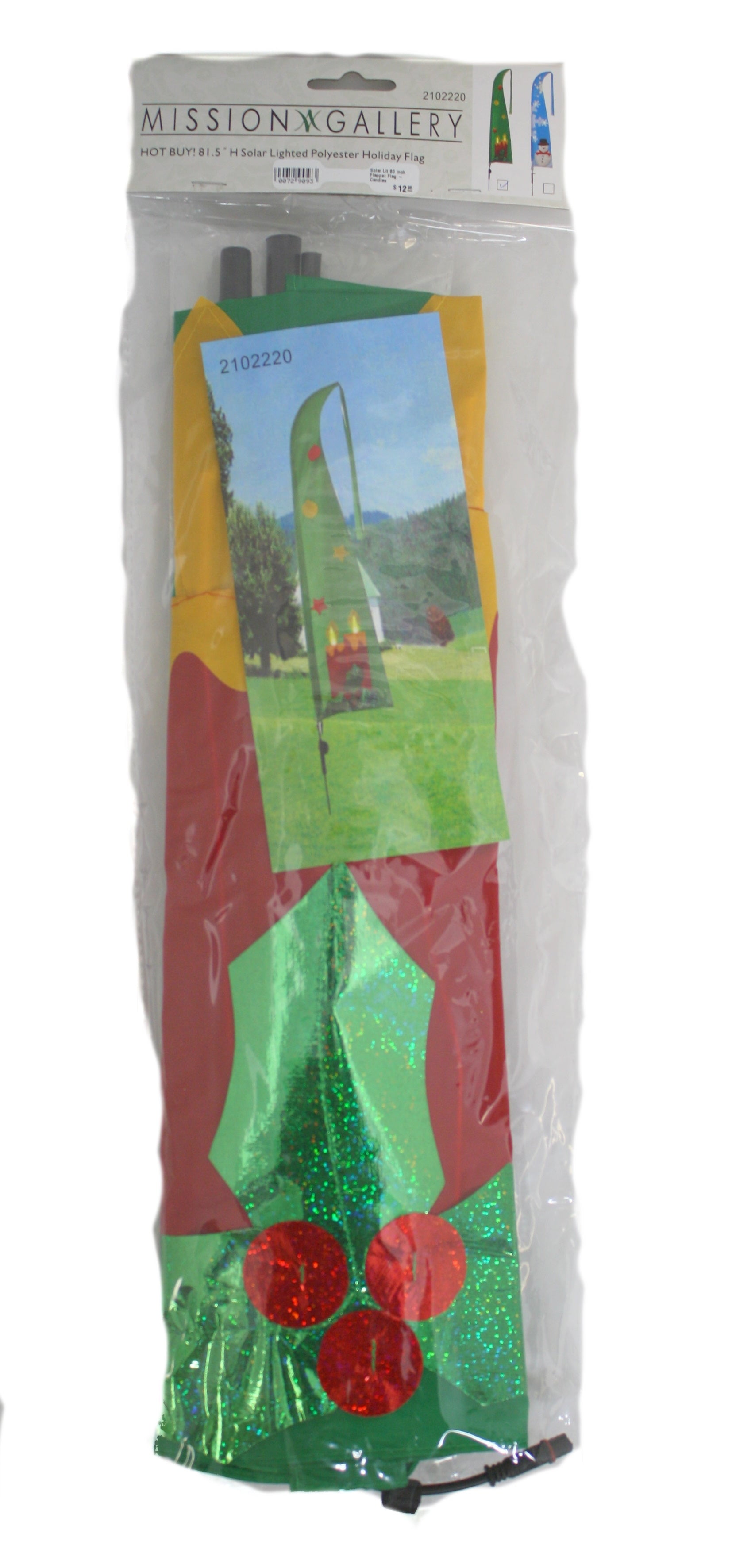 Gerson Solar Lit 80 inch Flapper Flag - Candles