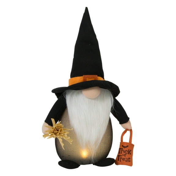 Gerson 20.08 inch H Lighted Plush Halloween Witch Gnome