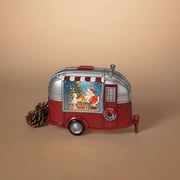 Gerson 2601360 Battery Operated Lighted Musical Spinning Water Globe Camper with Holiday Figurine 9.4" L