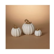 Gerson 2658530 Resin Harvest Pumpkins Figurine, Set of 3