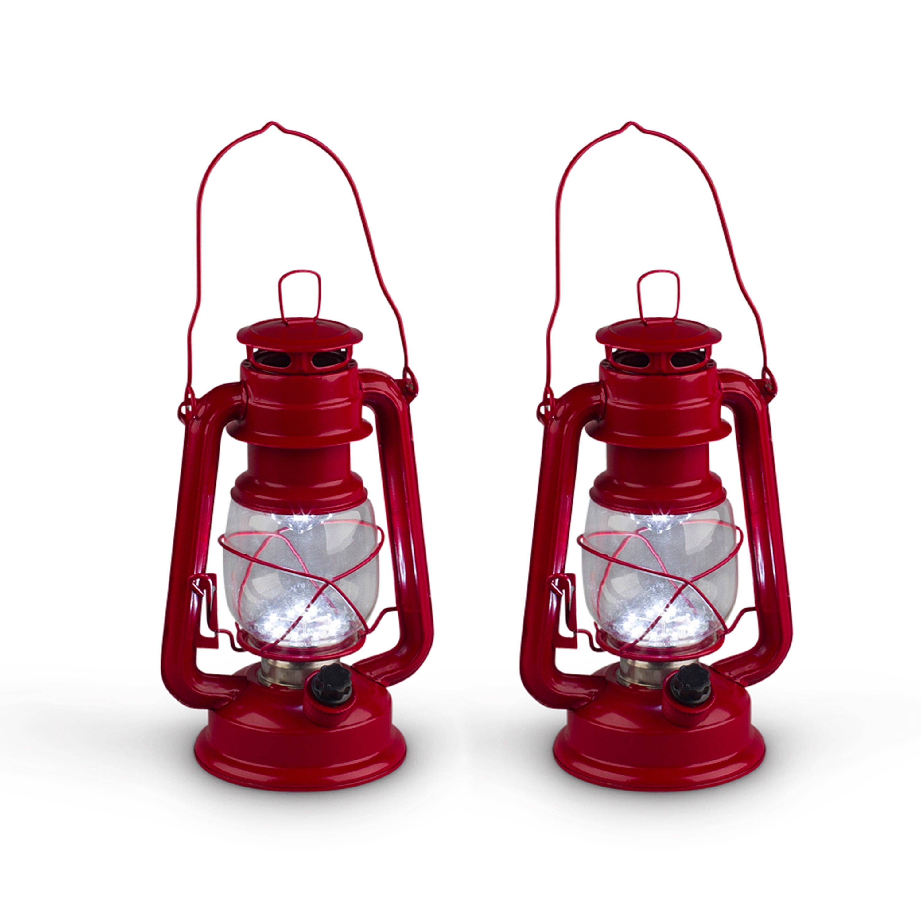 Gerson 41466 9.5" x 6.25" Red Metal 15 LED Hurricane Lantern
