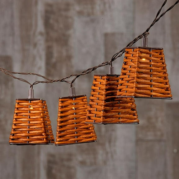 Gerson 45657 - 10 Light Brown Wire Solar Clear ST40 Spiral Wire Rocket LED Light String