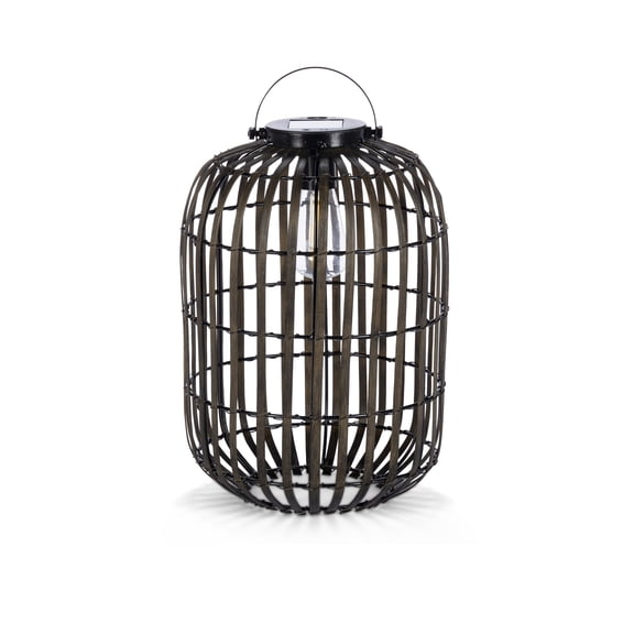 Gerson 45913 - 13" Rechargeable Battery Operated E27 Base LED Bulb (13"H Willow Lantern w/ Solar Light, E27 LED Bulb)