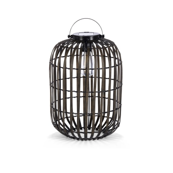 Gerson 45913 - 13" Rechargeable Battery Operated E27 Base LED Bulb (13"H Willow Lantern w/ Solar Light, E27 LED Bulb)