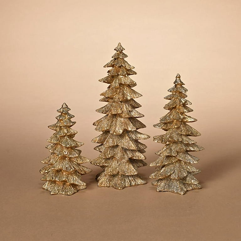Gold Glitter Christmas Trees Flat Wrap