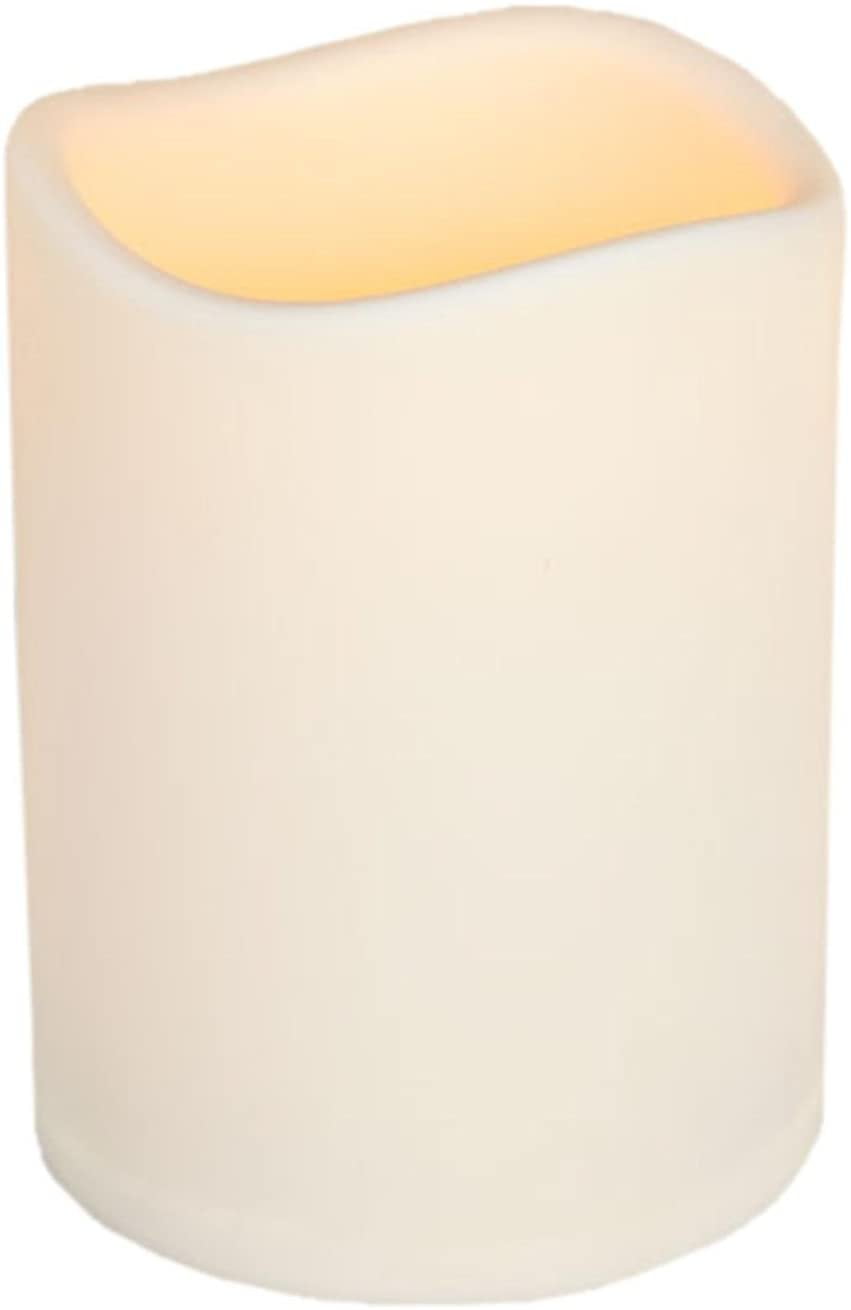 Gerson 6" Large Beige Bisque LED Lighted Flameless Battery Operated Indoor/Outdoor Pillar Candle