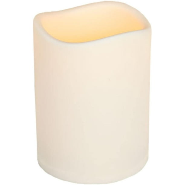 Gerson 6" Large Beige Bisque LED Lighted Flameless Battery Operated Indoor/Outdoor Pillar Candle