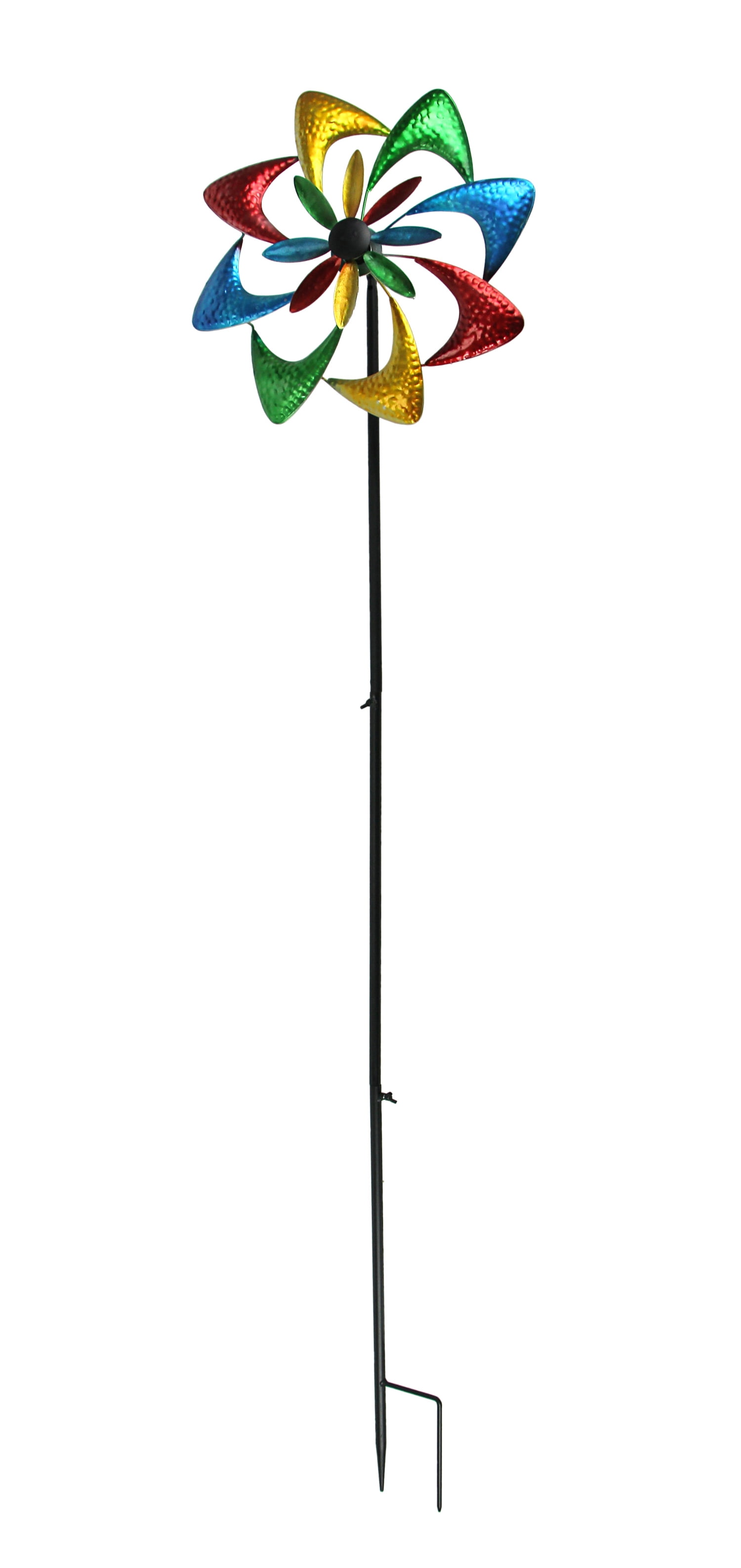 63-Inch Multicolor Metal Wind Spinner Garden Art