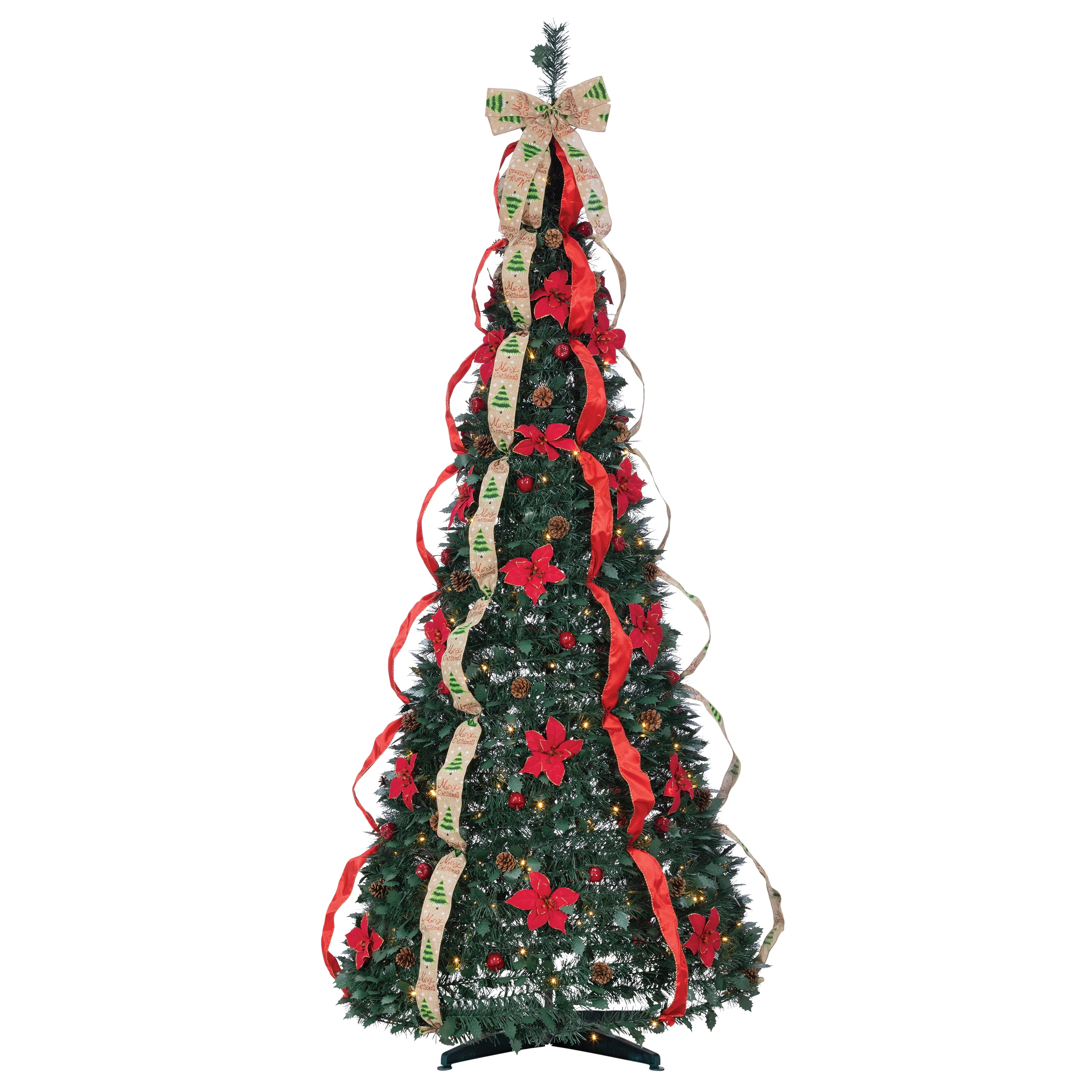 Gerson 7.5 ft. Pre Lit Warm White LED Pop Up Decorative Christmas Tree ...