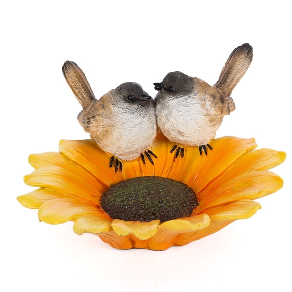 Gerson 8.4 in. Resin Sunflower Bird Feeder